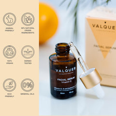 Valquer Laboratorios Serum Facial Vitamina C. Antiarrugas, Anti Acné Y Antioxidante. Con Ácido Hialurónico. Todo Tipo De Pieles Vegano.