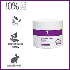 Cuidados Mascarilla de cebolla. Reduce la grasa. Estimulante capilar. Antioxidante cabello. Purificante. Todo tipo de cabello. Aceite de Macadamia - 300 ml