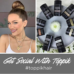 Toppik Fibras Capilares Castaño Oscuro, Fibras de Queratina para Crear más Densidad en el Cabello de Forma Inmediata, 55 g