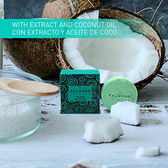 Valquer Laboratorios Válquer Gel Corporal Sólido con Extracto y Aceite de Coco, Acondicionador y Reparador de la Piel, Vegano, Sin Jabón, Sin Plástico, Sin Siliconas, Ecológico, 50 G