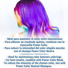 Valquer Profesional Champú Power Color cabellos teñidos. Vegano Y Sin Sulfatos (Azul). Potenciador color cabello - 400 ml.