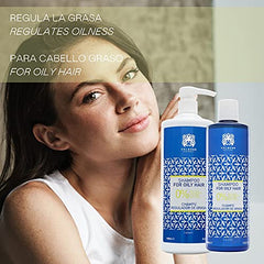 Valquer Profesional Champú Antigrasa zero%: sin sal, sin sulfatos, sin parabenos y sin siliconas. Para cabellos grasos, regulador de grasa. Vegano - 400 ml