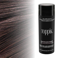 Toppik Fibras Capilares Castaño Oscuro, Fibras de Queratina para Crear más Densidad en el Cabello de Forma Inmediata, 55 g