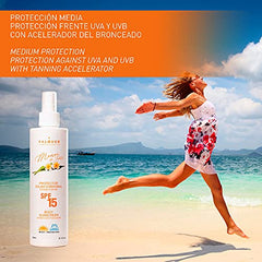 Valisol Agua Solar SPF 15. Crema solar bronceadora. Protege Hidrata-300ml.