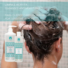 Valquer Profesional Champú Sin Sulfatos, Sin Sal. Cuero Cabelludo Sensible. Ph Ácido Con Tensioactivos Suaves. Keratina Vegetal Y Vitamina E. Champú Vegano. - 1000 Ml