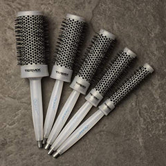 Termix Cepillo de pelo C·Ramic redondo Ø28 mm transparente- Con tecnología cerámica que aporta un brillo extra al cabello y evita el encrespamiento. Disponible en 8 diámetros y en formato Pack, Blanco