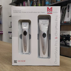 TP-PACK CORTAPELOS MOSER CHROMSTYLE + CHROMINI BLANCAS - Hair shop